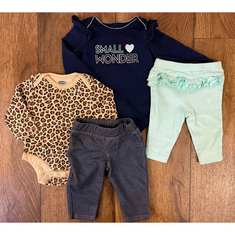 Baby Girl 0/3 Months Mix Match Pants Shirts Bodysuits Outfits Clothes Bundle Lot - Picture 2 of 13